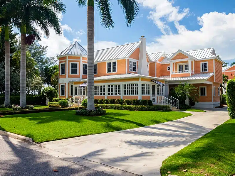 An orange Victorian beach house