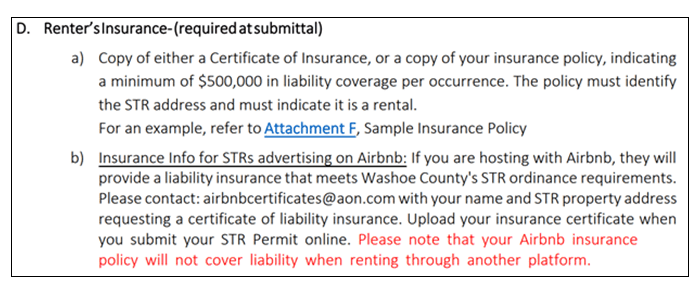 vacation rental insurance requirement