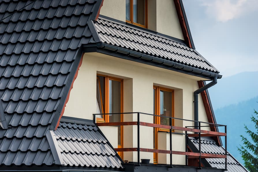 The roofline of a house