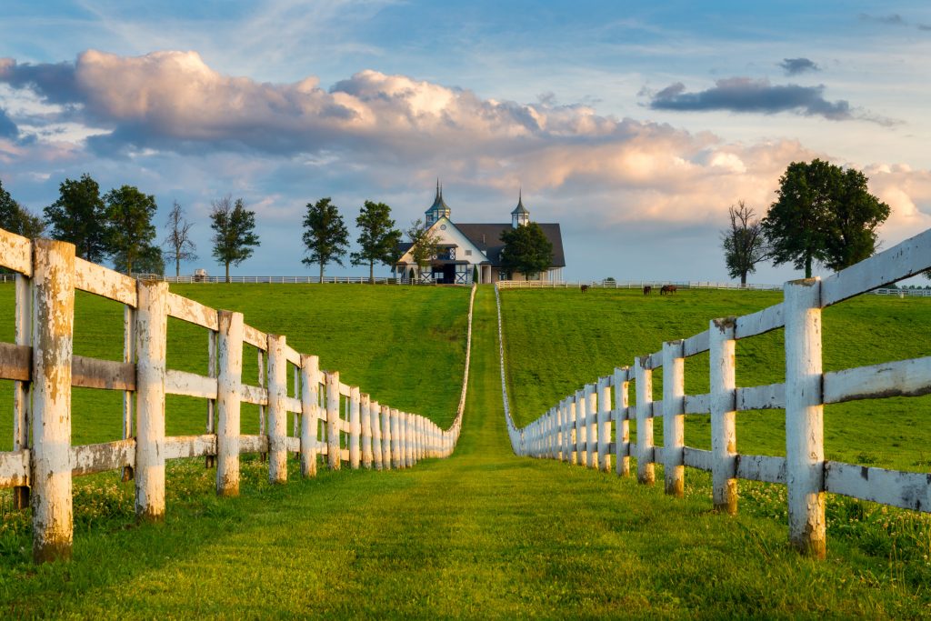 A picture of a white fence in Kentucky