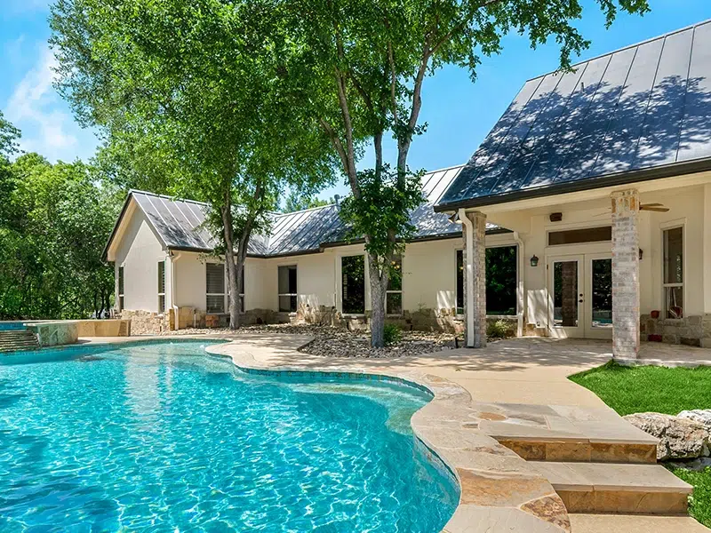 A Texas ranch-style Airbnb home with a pool
