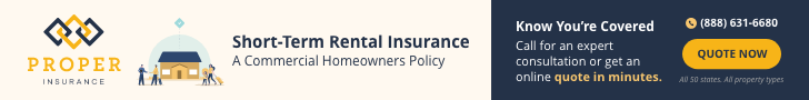 Short-term rental insurance. Call Proper Insurance for a consultation or get a quote online in minutes.