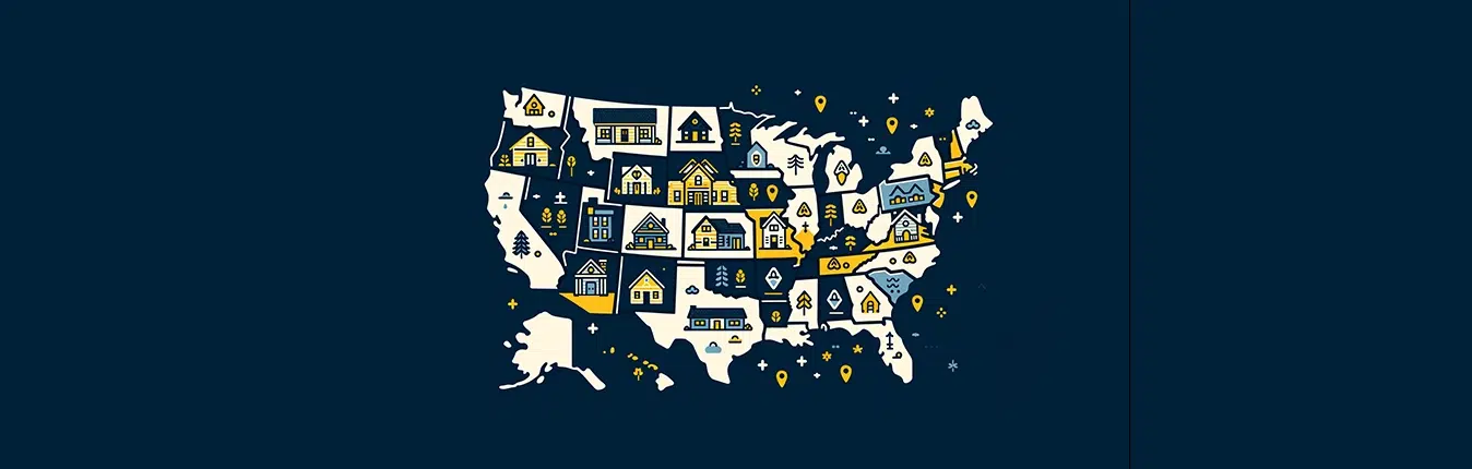 Map of United States with Airbnb homes