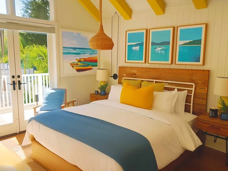 The guest house of a beachside Airbnb