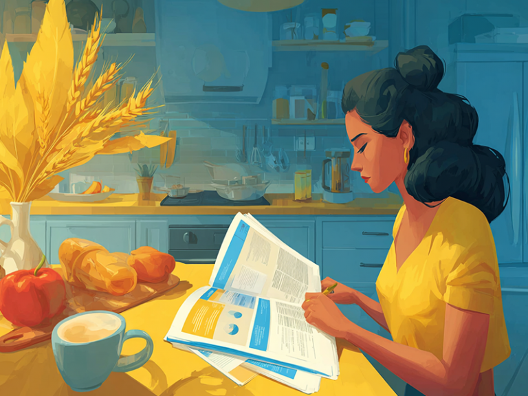 a woman sits in her kitchen and reviews the best insurance for short-term rental hosts from Proper Insurance